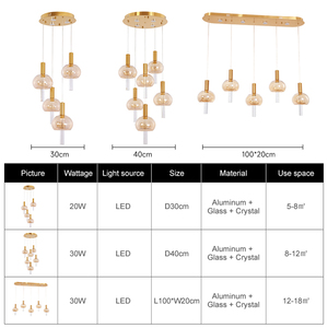 Lampadario <span class=keywords><strong>a</strong></span> <span class=keywords><strong>Sospensione</strong></span> <span class=keywords><strong>LED</strong></span> Moderno e Lussuoso, Design Semplice, Lampada Decorativa da Soffitto per Sala da Pranzo, Camera da Letto, Soggiorno - Product Image 2