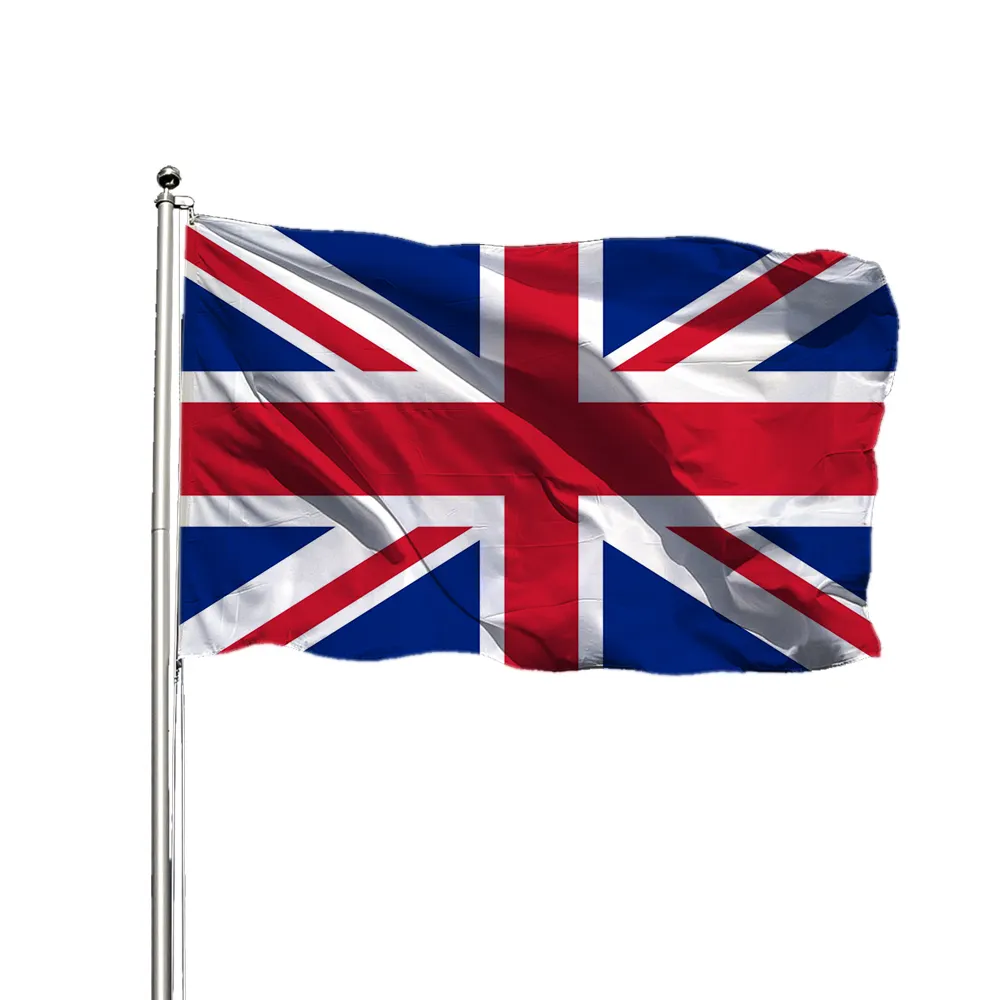 Wholesale 3x5 feet free sample customized polyester printed Britain national flags UK all over the world flag