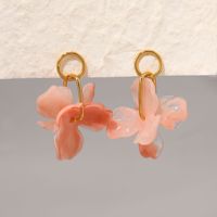 Boucles d'oreilles en acier inoxydable pour femmes, design floral, luxe léger, style minimaliste européen et américain, accessoires