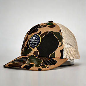 หมวกแก๊ปพิมพ์ลายพรางแบบมีตาข่าย 6 แผง ปักโลโก้ตามสั่ง หมวกเบสบอลตกปลา หมวกสำหรับกิจกรรมกลางแจ้ง - Product Image 2