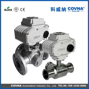 Válvula de bola motorizada sanitaria de acero inoxidable COVNA de 2 y 4 pulgadas, potencia de 3 vías de 12V para medios de agua - Product Image 5