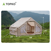 TOPKO tente gonflable en coton pour le camping en plein air, camping intégré, camp de protection solaire contre la pluie en tissu Oxford épaissi multiple