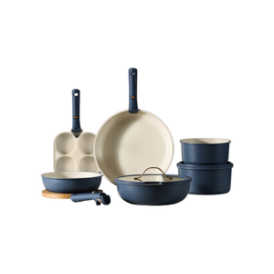 Ensemble de casseroles en céramique antiadhésives légères et durables avec poignée amovible, 3 pièces, compatibles avec tous les types de cuisinières, avec couvercle en verre - Product Image 2