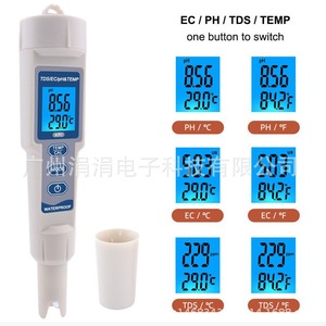 Medidor de pH, TDS, EC y Temperatura Portátil, Precisión de 0-14 pH, 0.01, Analizador de Calidad del Agua a Prueba de Agua con Electrodo y Pantalla LCD - Product Image 4