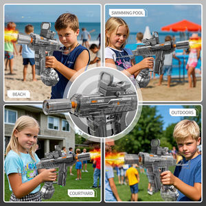 Pistola de Agua Automática UZI Eléctrica con Juguetes Luminosos, Pistola de Agua de Alta Potencia para Niños, Juguete para Exteriores - Product Image 5