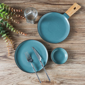 Set Peralatan Makan Keramik Modern Bentuk Tidak Beraturan Gaya Eropa Tahan Lama Tahan Panas Piring Dessert Keramik Kustom - Product Image 5