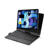 Casing Keyboard TPU Transparan 360 Derajat Putar dengan Touchpad RGB Backlit untuk iPad Generasi ke-11 A16 2025  Penutup Bluetooth