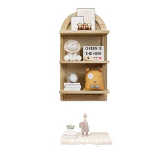 Wooden <b>Wall</b>-<b>Mounted</b> <b>Shelf</b> 3-Tier Arched Design For Books Plants Home Storage Organization - Product Image 5