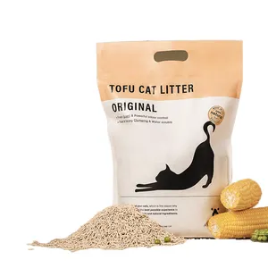 Atacado Oem Poeira Livre Biodegradável Fácil Limpo Tofu Pet Litter Cat Areia Fornecedores Absorção Rápida Flushable Tofu Cat Litter
