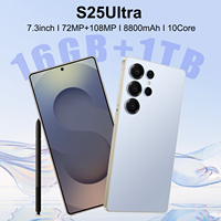 Smartphone Original S25 Ultra 16 Go + 1 To 5G, Écran HD 7,3 Pouces, Processeur Deca Core, Appareil Photo 108 MP, Téléphone Android CDMA LTE Double SIM