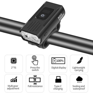 Bike <b>Light</b> 1500mAh Rechargeable LED Front <b>Light</b> With Digital Display Waterproof IpX4 For <b>Bicycle</b> - Product Image 4