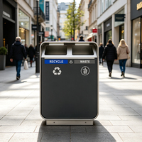 Poubelle de tri publique étanche en acier inoxydable 201 à double compartiment 147L pour projets de voirie et aménagement paysager