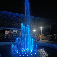 Fontaine musicale extérieure Water Faery FS-07, petite fontaine de jardin activée par la musique avec lumières LED colorées pour patio