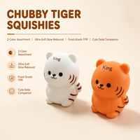 Jouet Squishy Chat Blanc Orange, Figurine Féline Corps Rond, Visage Mignon, Cadeau pour Enfants et Adultes, Affichage Sensoriel pour Vente au Détail