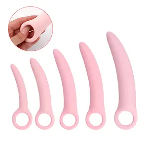 Soft 5 Piece Silicone Vaginal Dilator Set Vaginismus Anal Plug toys Dilator Vagina Relief From Painful Sex