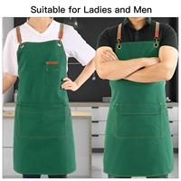 Tablier de Chef Unique avec bretelles croisées pour hommes et femmes, tablier en toile de coton pour artistes, peinture, cuisine