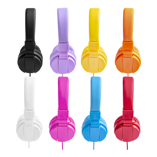 2024 Earphone Headphone Foldable extra Bass Stereo 3.5mm Wired Cord On-Ear Headphones for Teenagers Children Students