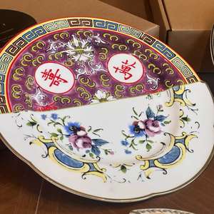 Assiette de luxe légère en porcelaine fine italienne, chinoise et occidentale, avec décor sous glaçure, 27,5 cm, emballage cadeau - Product Image 4