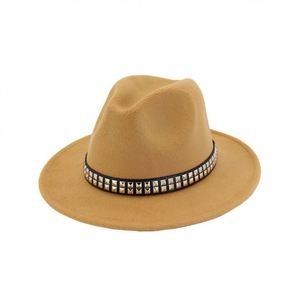 Sombreros Fedora de Fieltro de Lana Unisex X3079 con Cinta y Accesorios de Cuerda - Sombrero Casual para las Cuatro Estaciones - Product Image 1