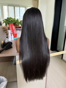 Peluca de Cabello Virgen Remy Indio Natural con Cutícula Alineada, Encaje Frontal HD Transparente, Sin Pegamento, Encaje 13x6, Larga y Lisa con Cabello de Bebé - Product Image 6