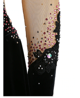 Justaucorps de danse spandex velours personnalisé Costume de danse à paillettes rouges latines paillettes argentées Performance sur scène vêtements de danse jazz