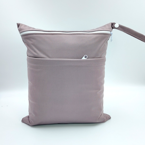 Seyahat için çift cep ıslak çanta depolama bezi Bikini 30x36 CM düz renk Polyester yıkanabilir su geçirmez bezi islak kuru çanta - Product Image 6