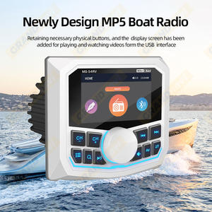 GRANDnavi 4 pulgadas nuevo diseño pantalla MP5 estéreo marino impermeable IPX5 FM AM USB negro blanco opción para yate barco ATV RV - Product Image 3
