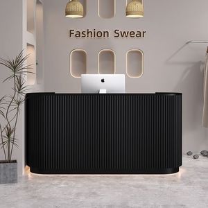 Comptoirs de réception en bois modernes personnalisés pour petit salon de beauté boutique de vêtements pour bébés maternels <span class=keywords><strong>clinique</strong></span> réception d'hôtel caissier - Product Image 3