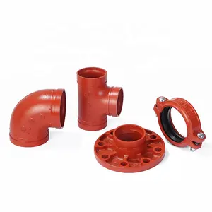 JIANZHI excellent red fire fighting ductile iron grooved couplings and fittings