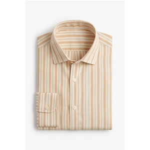 Camisa de Vestir a Rayas para Hombre, Manga Larga, Popelina de Algodón, Estilo Casual Elegante, Antiarrugas, 140g, Impresión Serigráfica - Product Image 2