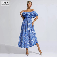 Robe décontractée longue ou courte à volants avec impression de logo personnalisée OEM, élégante, pour tous les jours, les vacances, style bohème, sans manches pour femmes