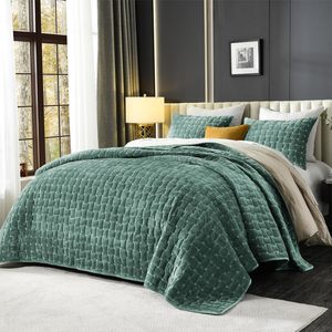 Couvre-lits de luxe de couleur vive Couvre-<span class=keywords><strong>lit</strong></span> en <span class=keywords><strong>velours</strong></span> Couvre-<span class=keywords><strong>lit</strong></span> <span class=keywords><strong>matelassé</strong></span> Broderie Couvre-lits - Product Image 2