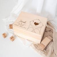 Boîte à souvenirs pour bébé en bois personnalisée avec nom, cadeau de naissance, cadeau de baptême, cadeau de Noël pour bébé fille ou garçon