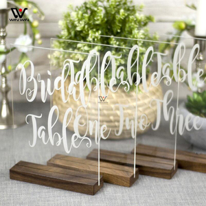 Cơ sở gỗ trong suốt Acrylic kích thước nhỏ hiển thị Bảng <span class=keywords><strong>menu</strong></span> nhà hàng đứng trang trí nhà bằng gỗ - Product Image 3