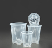 Vente en gros Plateau perforé moderne Gobelet suspendu Pot épaissi fleurs Pot d'orchidée en plastique transparent