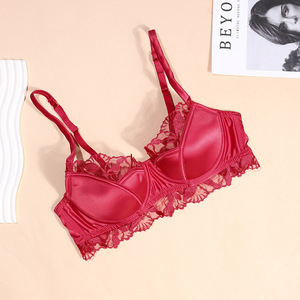 Reggiseno Balconette da <span class=keywords><strong>Donna</strong></span> in Pizzo, Regolabile, Estivo, Lavorato a Maglia, Coppe 3/4, Senza Ferretto, Supporto Senza Cuciture, Traspirante, per Seni Grandi, Reggiseni Sexy - Product Image 3