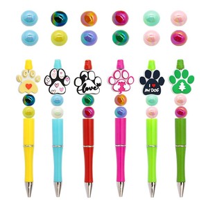 Decoraciones de cuentas coloridas personalizadas CCH para bolígrafos redondos, bolígrafos creativos de plástico. - Product Image 1