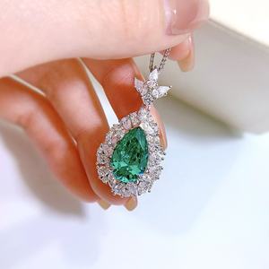 สร้อยคอจี้พลอยทรงหยดน้ำ 10x14 มม. เครื่องประดับพลอยสีสำหรับผู้หญิงที่ไม่เหมือนใคร |   การออกแบบที่เรียบง่ายและมีสไตล์ - Product Image 3