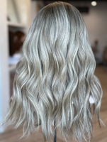 Perruque médicale casher ondulée mi-longue blond cendré, 100 % cheveux humains vierges, avec dessus en dentelle, pour femmes atteintes d'alopécie