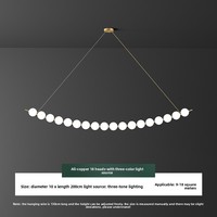 Lámpara Colgante LED de Latón Estilo Francés, Moderna y Minimalista, Tira Larga, Tamaño Mediano, Regulable, para Sala de Estar