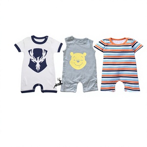 Wholesale Custom Hand Smocked Baby Boy Romper Long Sleeve Train Embroidery <b>Bear</b> Print Newborn Jumpsuit Infant Clothing - Product Image 1