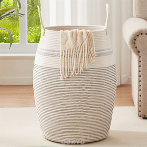 Nuovo <span class=keywords><strong>Design</strong></span> di alta qualità cesto della biancheria per uso domestico pieghevole corda cesto portaoggetti con manici per soggiorno - Product Image 1