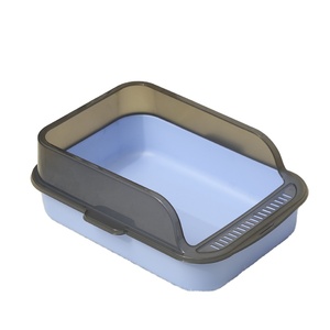 Bac à litière semi-ouvert en plastique pour <span class=keywords><strong>chat</strong></span>, anti-éclaboussures, avec filtre à sable frontal, structure détachable, plusieurs couleurs, vente en gros - Product Image 1
