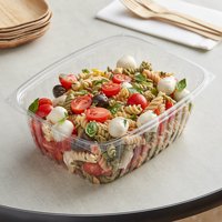 Boîte Conteneur Deli to Go en plastique PLA rectangulaire jetable de qualité alimentaire lavable au congélateur avec couvercles pour l'emballage des fruits