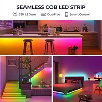 Lampu Strip LED COB DC12V/24V, RGB / Satu Warna 320LEDs/m Tanpa Titik Fleksibel, Tahan Air IP68 Gulungan 10M, PCB 5/8/10mm