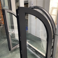 Ventana Abatible Vertical de Diseño Personalizado, Estilo Francés Moderno, de Aleación de Aluminio, para Sala de Estar