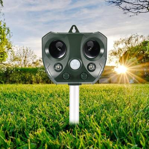 อุปกรณ์ไล่สัตว์แบบอัลตราโซนิกกันน้ำสำหรับกลางแจ้ง รุ่นอัพเกรด สำหรับควบคุมศัตรูพืช ไล่หนู แมว สุนัข งู นก ปกป้องพืชผล - Product Image 2