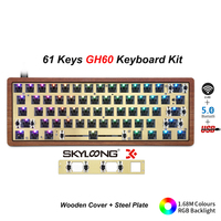 Claviers mécaniques personnalisés à 61 touches RGB Hot Swap avec boîtier en bois Gateron Kit de bricolage pour fabricant original Skyloong