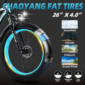 Vélo électrique de montagne sportif à grande vitesse 45 km/h, puissant, 48 V, 1000 W, double <span class=keywords><strong>moteur</strong></span>, pneus larges 26x4.0, 23 Ah, longue autonomie pour le tout-terrain - Product Image 2