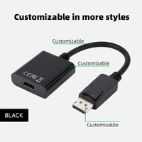 Adaptateur convertisseur WISTAR (DP) vers HDMI mâle-femelle avec gaine en PVC pour projecteur, HDTV, ordinateur